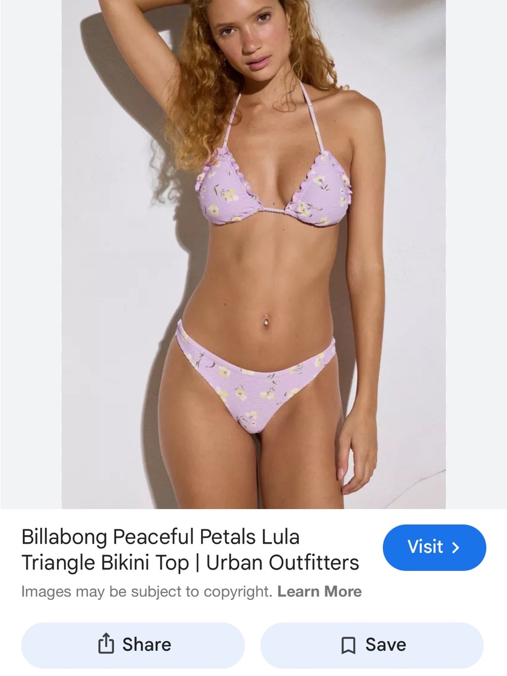 Billabong peaceful petals urban outfitters Triangle Bikini Set nwt medium